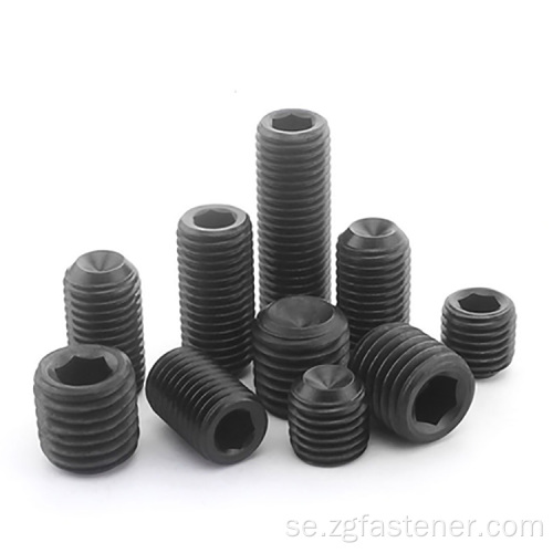 Hexagon Socket Set -skruvar med kopppunkt GB80 Svartoxidskruv